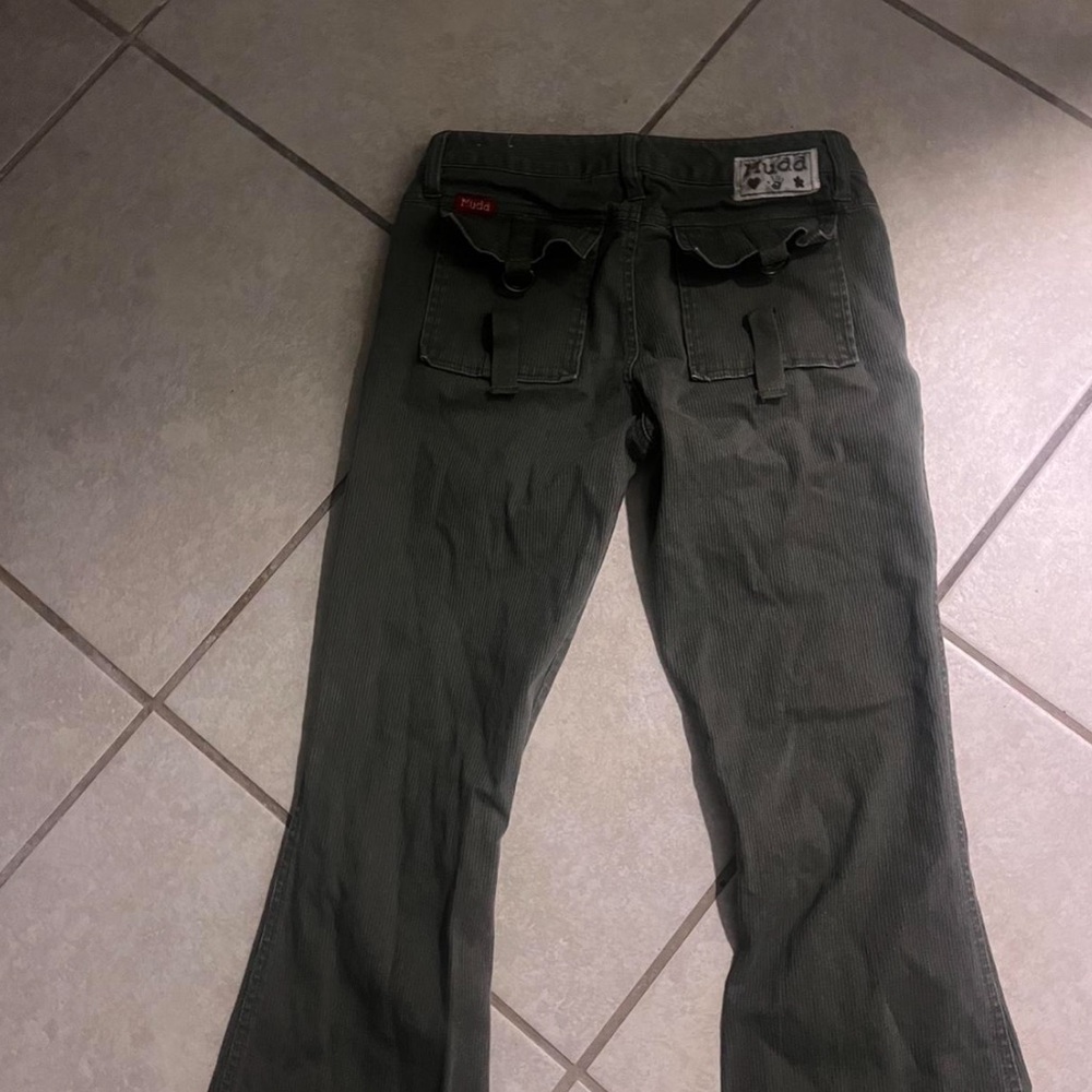 LOWRISE FLARE Green Cargo Pants